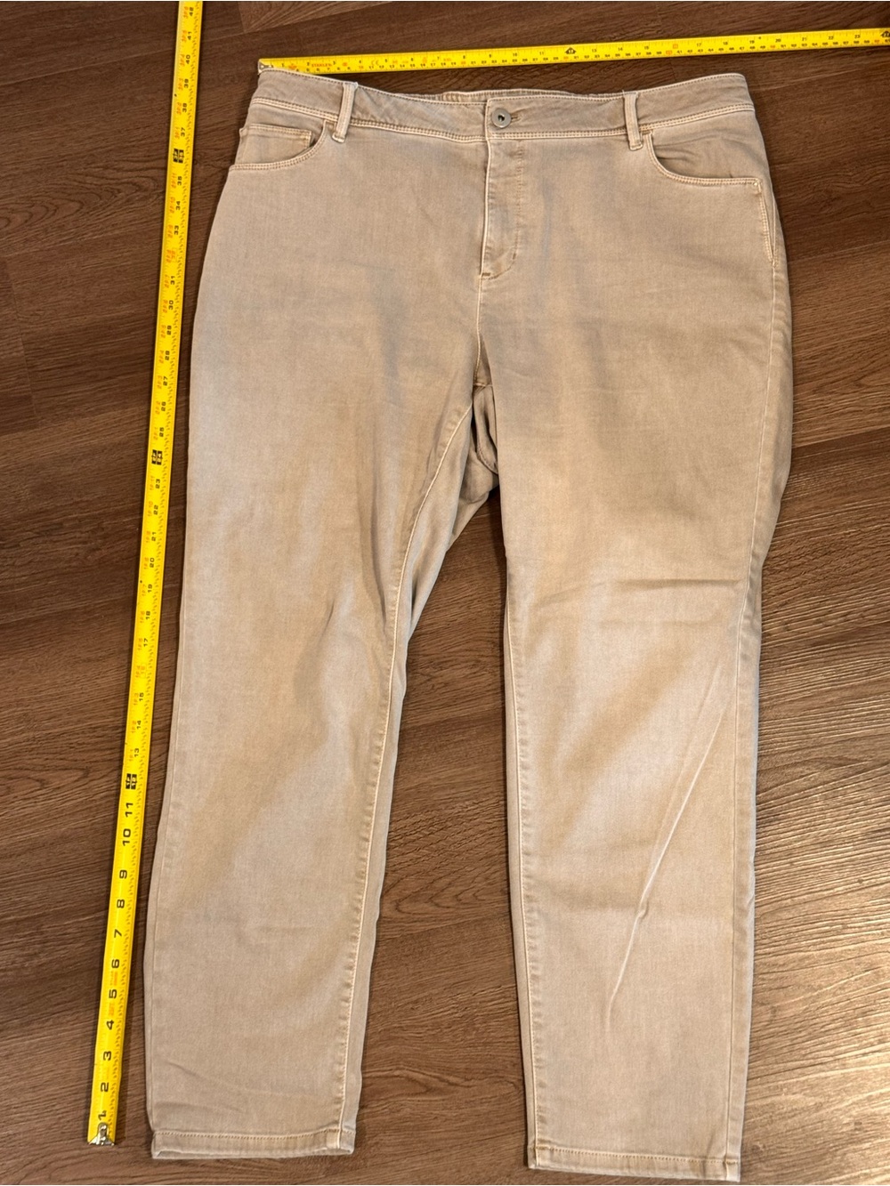 J. Jill Authentic Fit Slim Ankle Denim Jeans Beige Tan Stretch Size 18